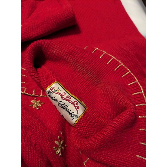 Teddy Bear Christmas Cardigan Vintage Embroidered Sweater Size Medium - Picture 10 of 10